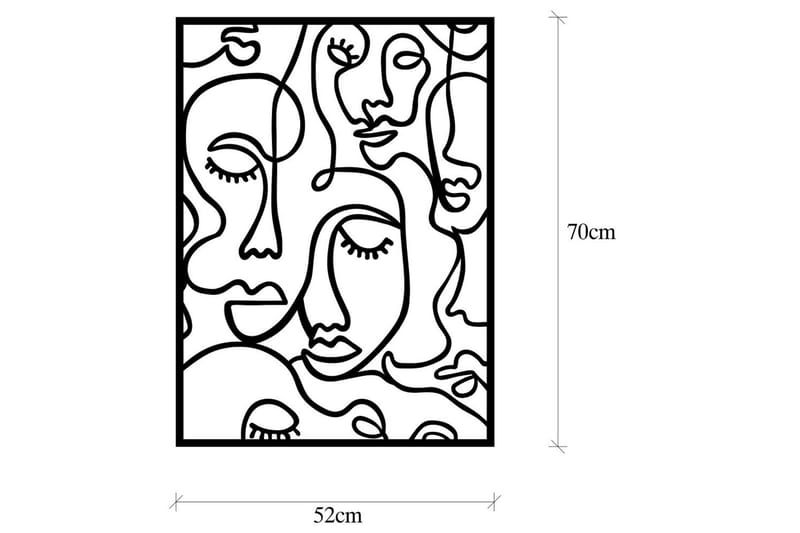 Faces 2 Vægdekor - Sort - Boligtilbehør - Vægdekoration - Skilt - Emaljeskilte