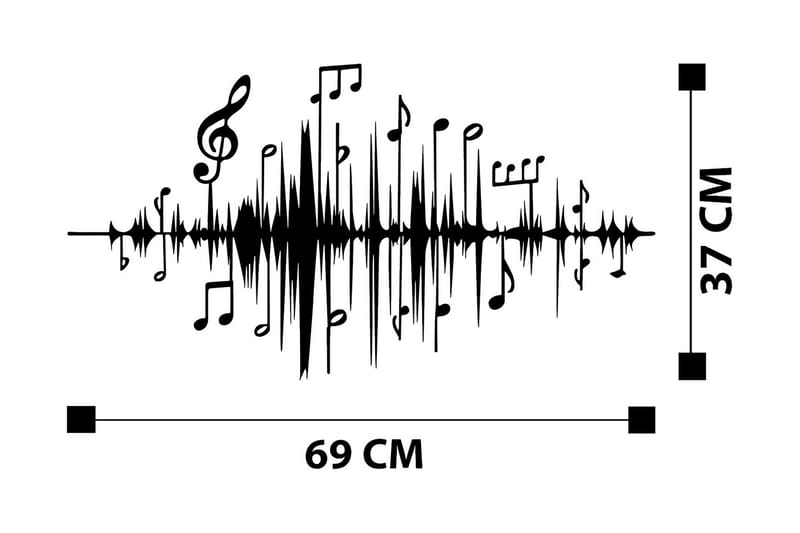 Feel the Music Vægdekor - Sort - Boligtilbehør - Vægdekoration - Skilt - Emaljeskilte