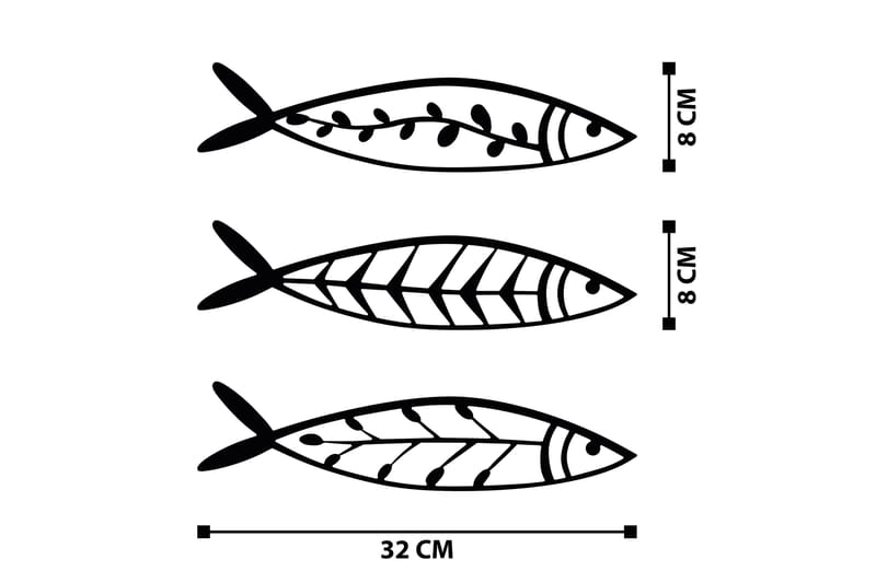 Fish Vægdekor - Sort - Boligtilbehør - Vægdekoration - Skilt - Emaljeskilte