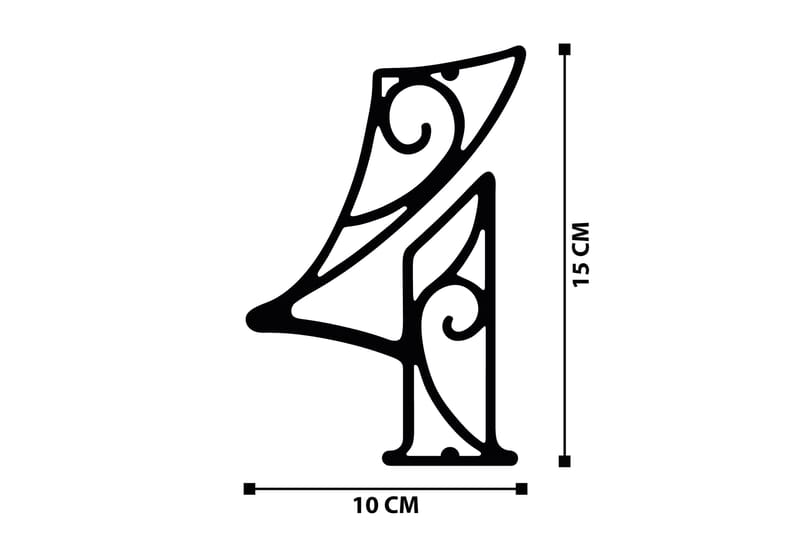 Four Vægdekor - Sort - Boligtilbehør - Vægdekoration - Skilt - Emaljeskilte