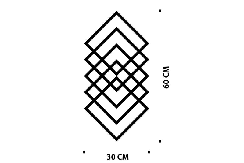 Geometry Vægdekor - Sort - Boligtilbehør - Vægdekoration - Skilt - Emaljeskilte