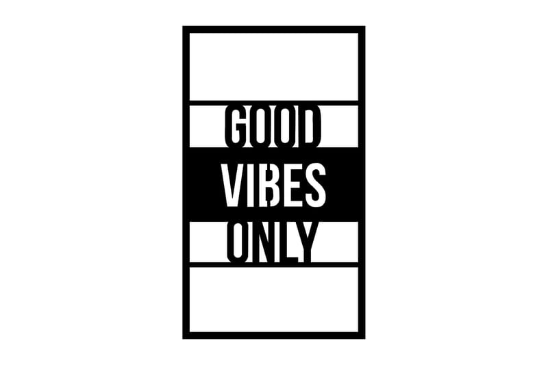 Good Vibes Only 40 cm Vægdekor - Sort - Boligtilbehør - Vægdekoration - Skilt - Emaljeskilte