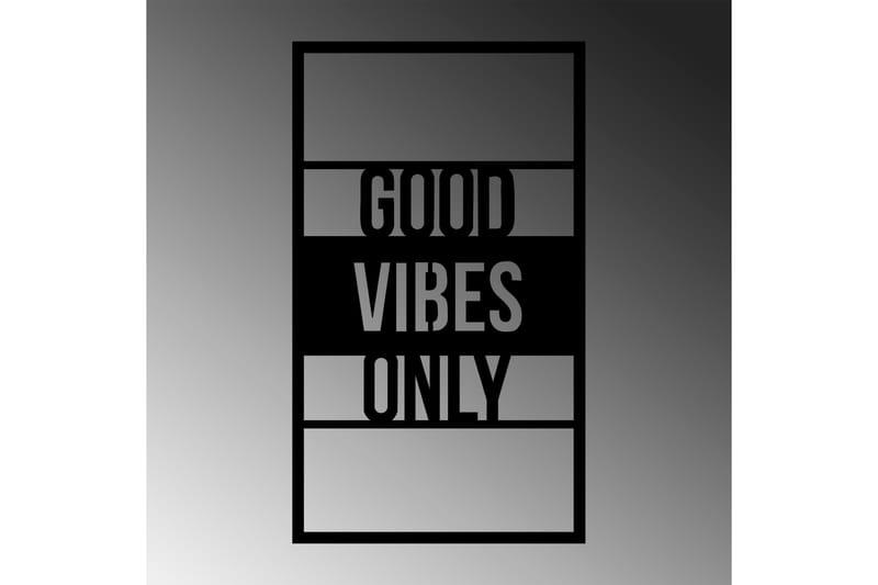 Good Vibes Only 40 cm Vægdekor - Sort - Boligtilbehør - Vægdekoration - Skilt - Emaljeskilte