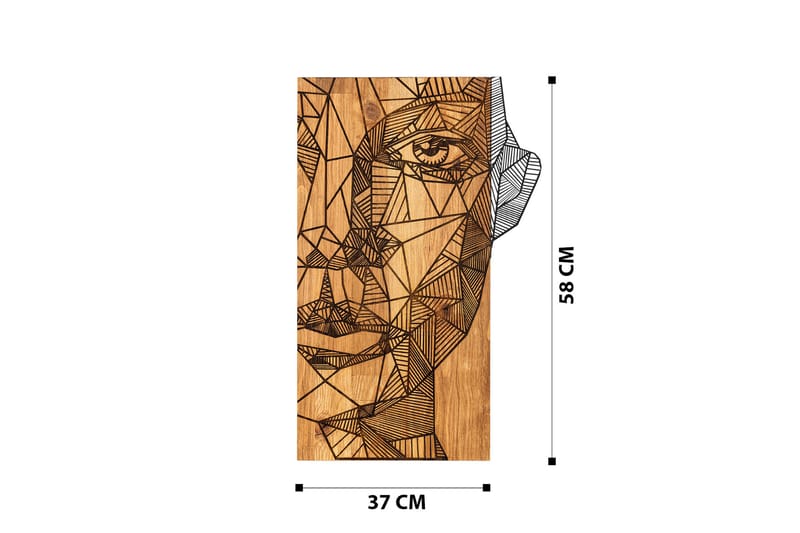 Half face Vægdekor - Sort/Valnød - Boligtilbehør - Vægdekoration - Skilt - Emaljeskilte