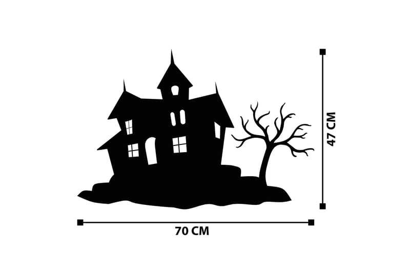 Halloween 9 Vægdekor - Sort - Emaljeskilte