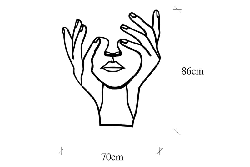 Hand Face Vægdekor - Sort - Boligtilbehør - Vægdekoration - Skilt - Emaljeskilte