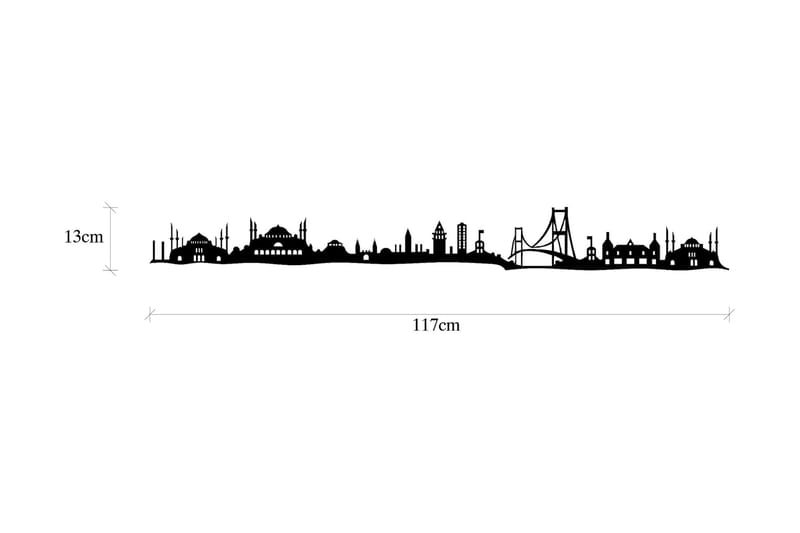 Istanbul Skyline Vægdekor - Sort - Boligtilbehør - Vægdekoration - Skilt - Emaljeskilte