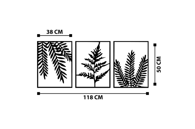 Leaf Pieces Vægdekor - Sort - Boligtilbehør - Vægdekoration - Skilt - Emaljeskilte