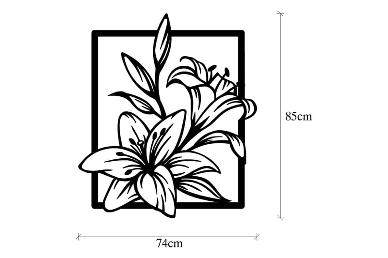 Lily Vægdekor - Sort - Boligtilbehør - Vægdekoration - Skilt - Emaljeskilte