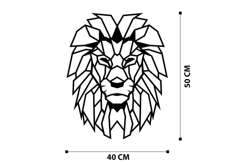 Lion Vægdekor - Sort - Emaljeskilte