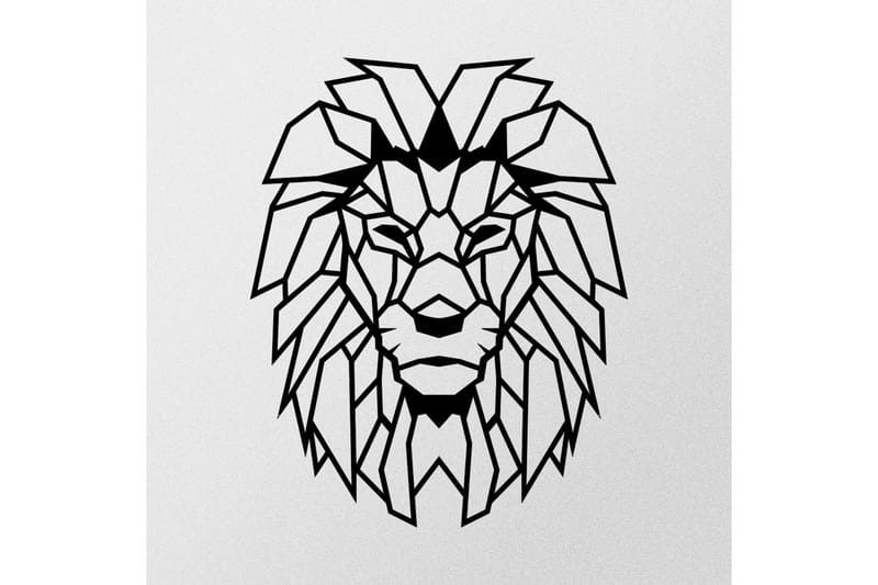 Lion Vægdekor - Sort - Emaljeskilte