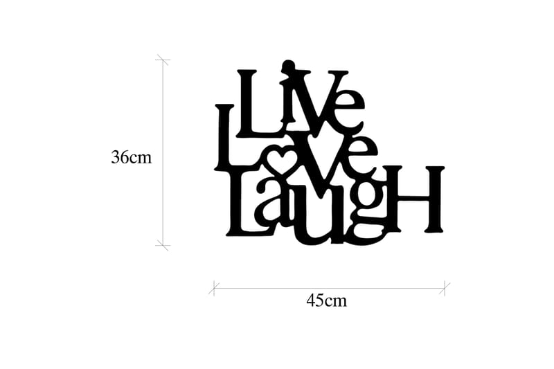 Live-Love-Laugh Vægdekor - Sort - Boligtilbehør - Vægdekoration - Skilt - Emaljeskilte