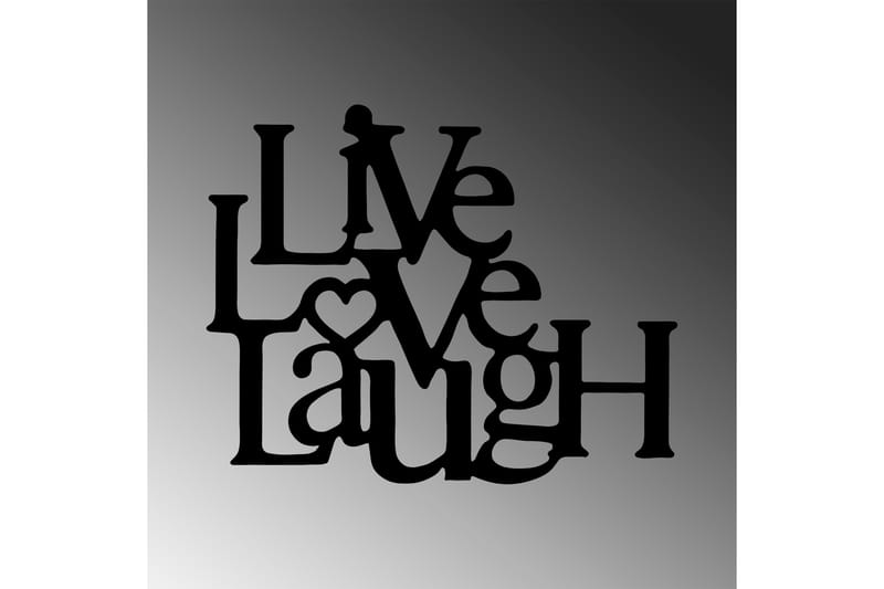 Live-Love-Laugh Vægdekor - Sort - Boligtilbehør - Vægdekoration - Skilt - Emaljeskilte