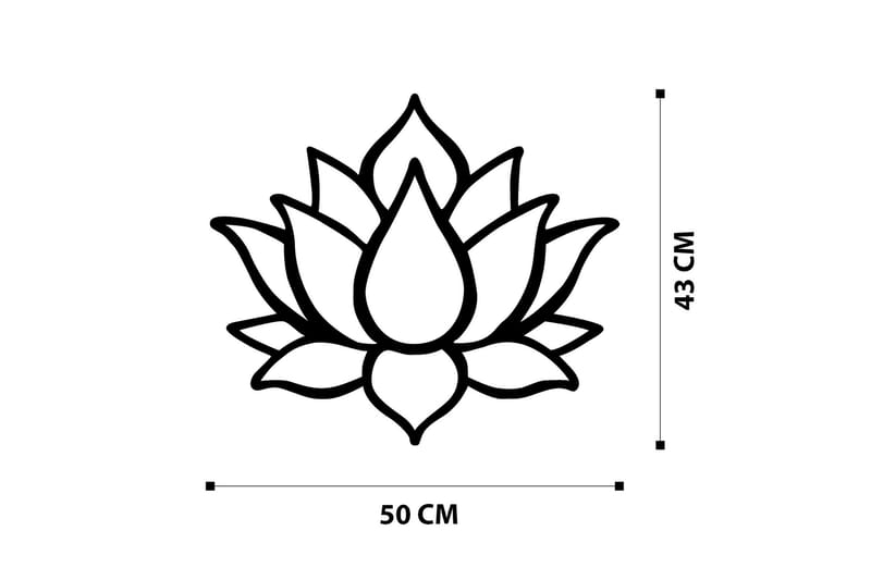 Lotus Flower 1 Vægdekor - Sort - Boligtilbehør - Vægdekoration - Skilt - Emaljeskilte