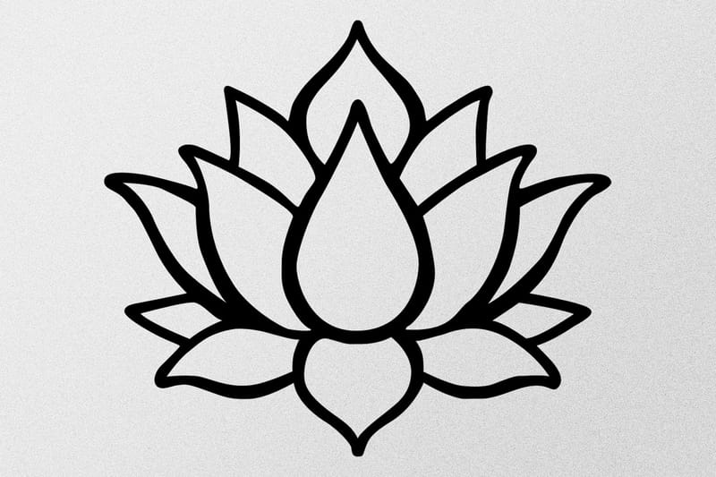 Lotus Flower 1 Vægdekor - Sort - Boligtilbehør - Vægdekoration - Skilt - Emaljeskilte