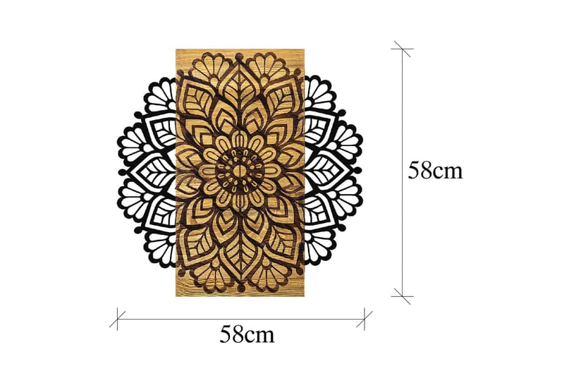 Mandala 2 Vægdekor - Natur/Sort - Boligtilbehør - Vægdekoration - Skilt - Emaljeskilte