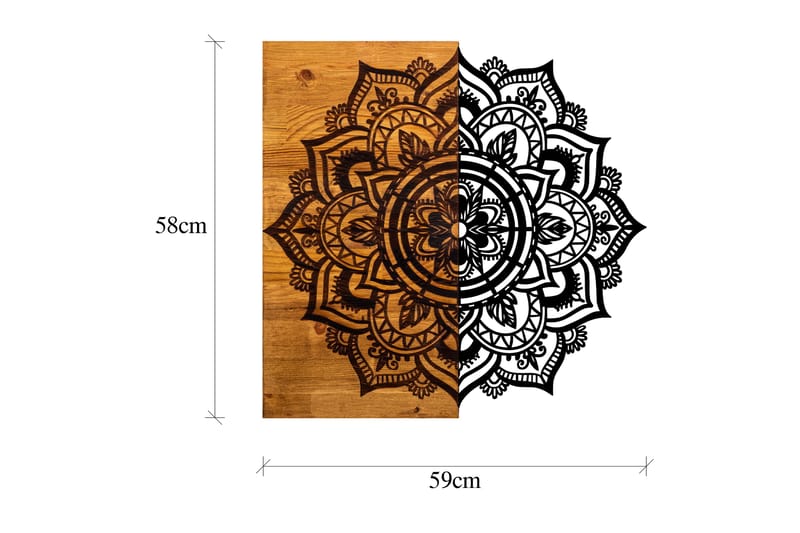 Mandala 6 Vægdekor - Sort/Valnød - Boligtilbehør - Vægdekoration - Skilt - Emaljeskilte