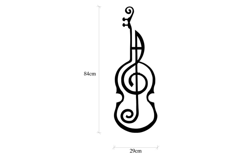 Melody Violin Vægdekor - Sort - Boligtilbehør - Vægdekoration - Skilt - Emaljeskilte