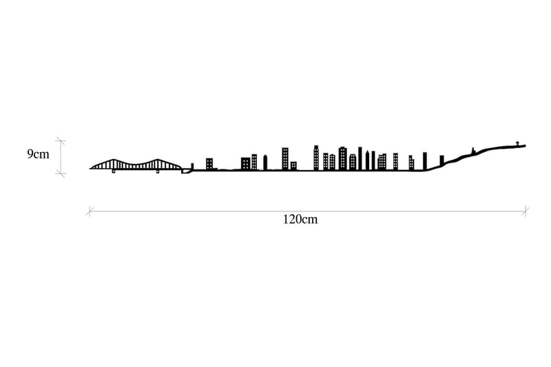 Montreal Skyline Vægdekor - Sort - Boligtilbehør - Vægdekoration - Skilt - Emaljeskilte