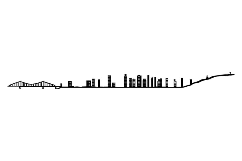 Montreal Skyline Vægdekor - Sort - Boligtilbehør - Vægdekoration - Skilt - Emaljeskilte