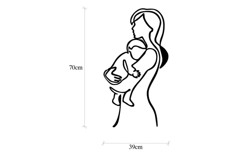 Mother And Baby Vægdekor - Sort - Boligtilbehør - Vægdekoration - Skilt - Emaljeskilte