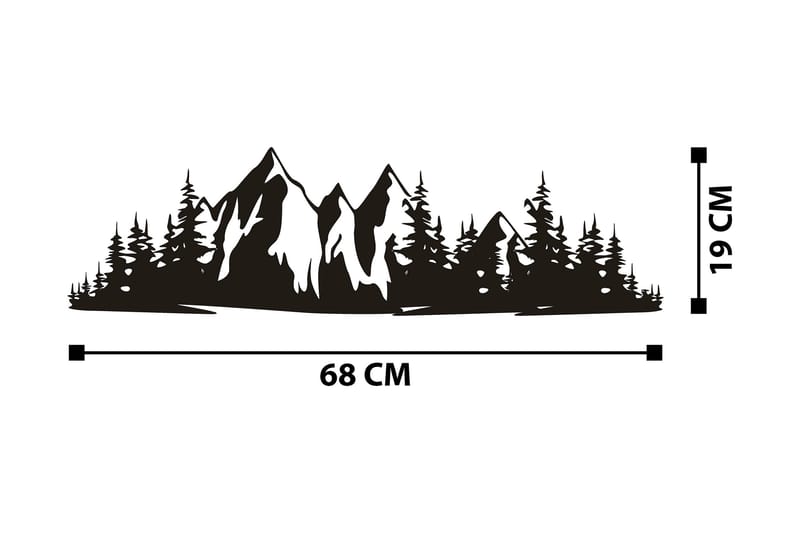 Mountain 1 Vægdekor - Sort - Boligtilbehør - Vægdekoration - Skilt - Emaljeskilte