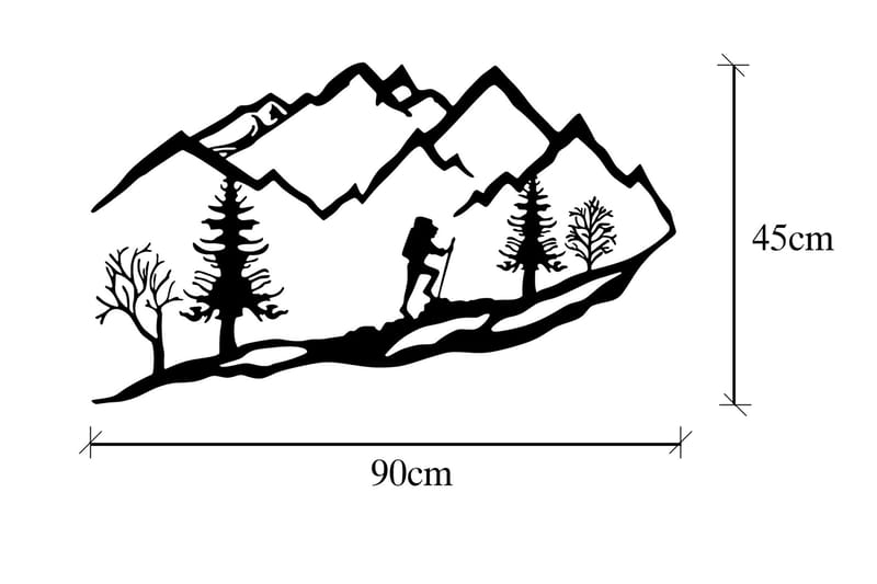 Mountain Climbing Vægdekor - Sort - Boligtilbehør - Vægdekoration - Skilt - Emaljeskilte