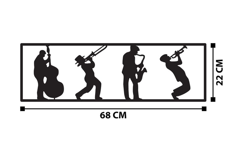 Musicians Vægdekor - Sort - Boligtilbehør - Vægdekoration - Skilt - Emaljeskilte