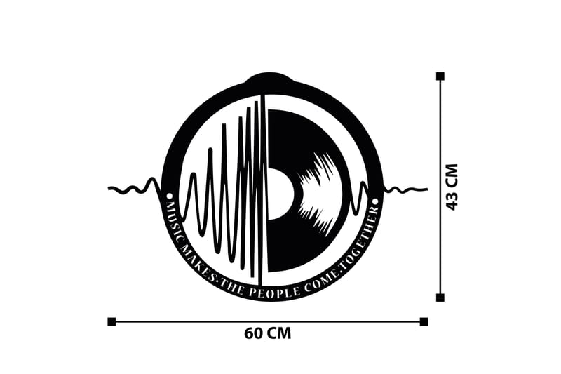 My Music v3 Vægdekor - Sort - Boligtilbehør - Vægdekoration - Skilt - Emaljeskilte