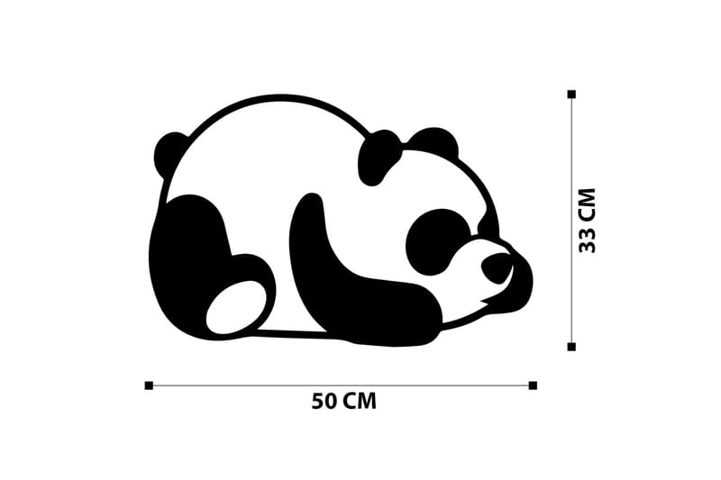 Panda Vægdekor - Sort - Boligtilbehør - Vægdekoration - Skilt - Emaljeskilte