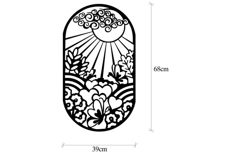 Sun Flower Vægdekor - Sort - Boligtilbehør - Vægdekoration - Skilt - Emaljeskilte