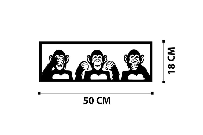 Three Monkeys S Vægdekor - Sort - Boligtilbehør - Vægdekoration - Skilt - Emaljeskilte