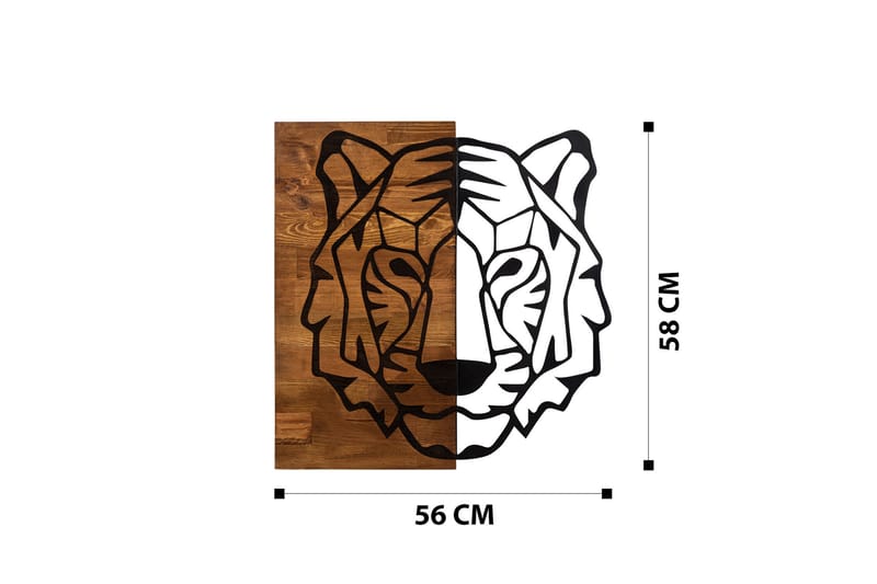 Tiger1 Vægdekor - Sort/Valnød - Boligtilbehør - Vægdekoration - Skilt - Emaljeskilte