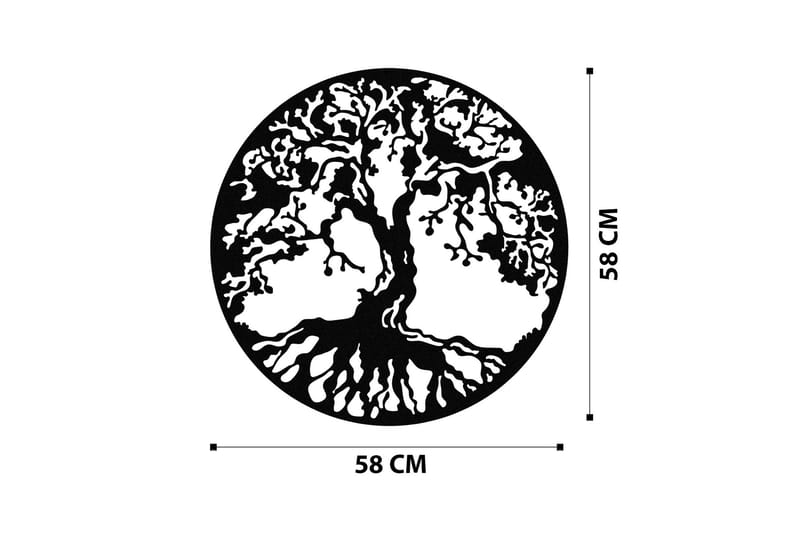 Tree Vægdekor - Sort - Boligtilbehør - Vægdekoration - Skilt - Emaljeskilte