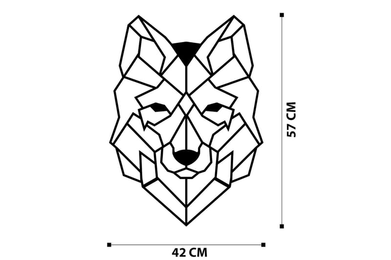 Wolf 2 Vægdekor - Sort - Boligtilbehør - Vægdekoration - Skilt - Emaljeskilte