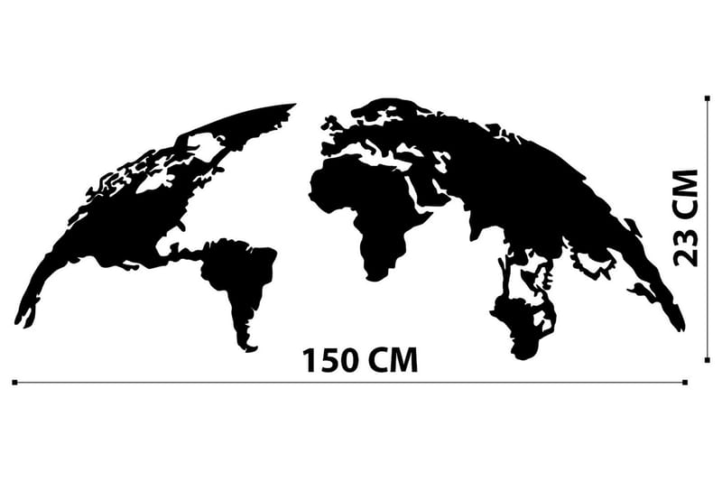 World Map 1 Large Vægdekor - Sort - Boligtilbehør - Vægdekoration - Skilt - Emaljeskilte