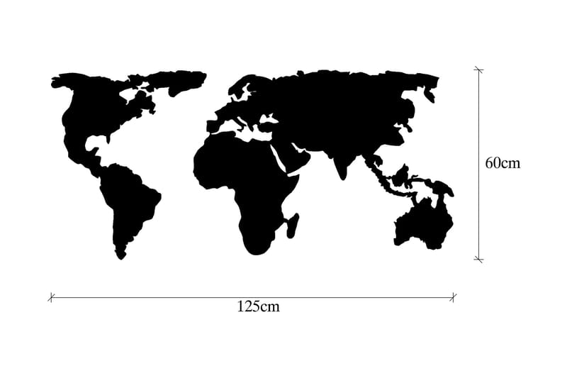 World Map 2 Vægdekor - Sort - Boligtilbehør - Vægdekoration - Skilt - Emaljeskilte