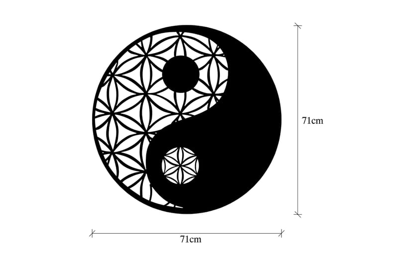 Yin & Yang Vægdekor - Sort - Boligtilbehør - Vægdekoration - Skilt - Emaljeskilte