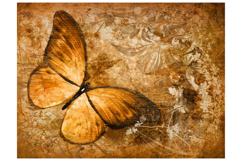 Canvastavle Butterfly Sepia 200x154 - Artgeist sp. z o. o. - Boligtilbehør - Vægdekoration - Tapeter - Fototapeter