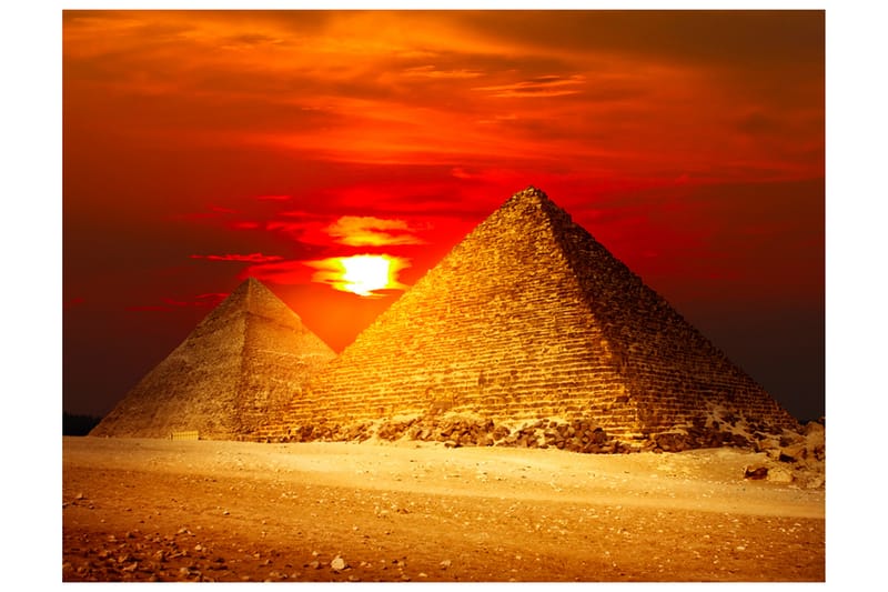 Canvastavle Giza Necropolis Sunset 200x154 - Artgeist sp. z o. o. - Boligtilbehør - Vægdekoration - Tapeter - Fototapeter