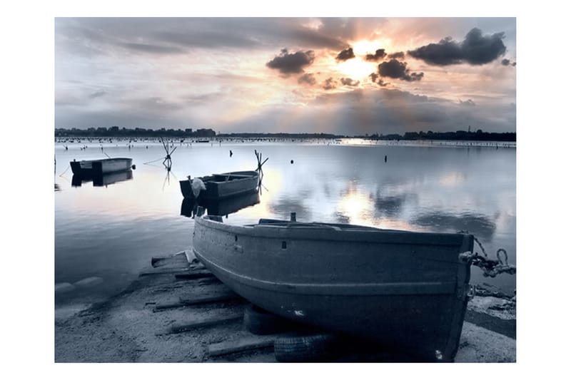 Canvastavle Little Port Boats 250x193 - Artgeist sp. z o. o. - Boligtilbehør - Vægdekoration - Tapeter - Fototapeter