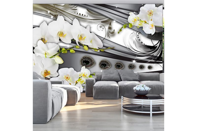 Canvastavle orkideer & smykker 200x140 - Artgeist sp. z o. o. - Fototapeter