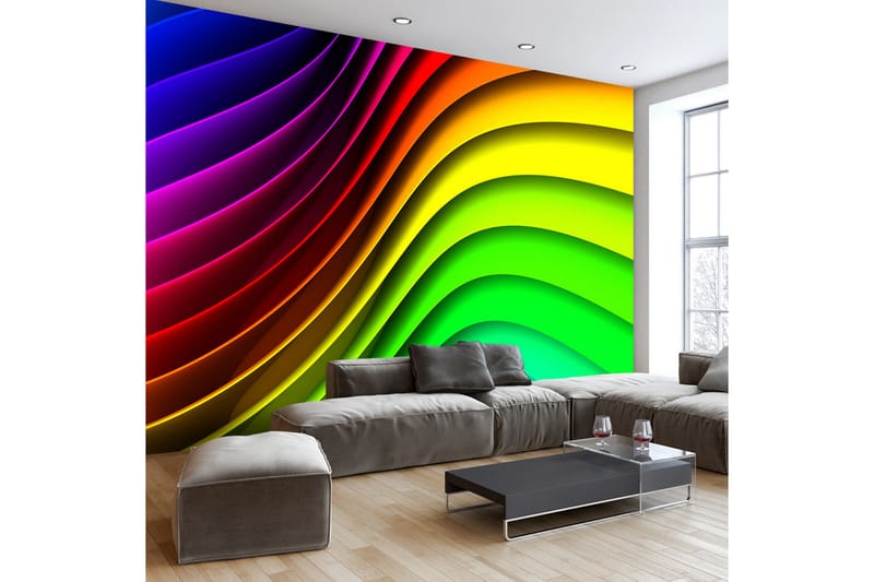 Canvastavle Rainbow Waves 250x175 - Artgeist sp. z o. o. - Boligtilbehør - Vægdekoration - Tapeter - Fototapeter