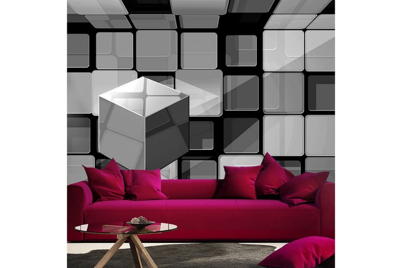 Canvastavle Rubik's Cube In Grey 250x175 - Artgeist sp. z o. o. - Boligtilbehør - Vægdekoration - Tapeter - Fototapeter