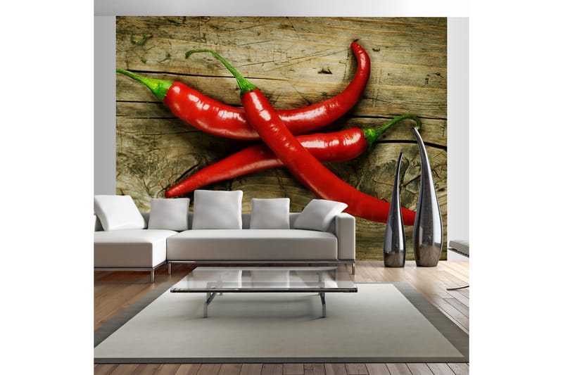 Canvastavle Spicy Chili Peppers 250x193 - Artgeist sp. z o. o. - Boligtilbehør - Vægdekoration - Tapeter - Fototapeter