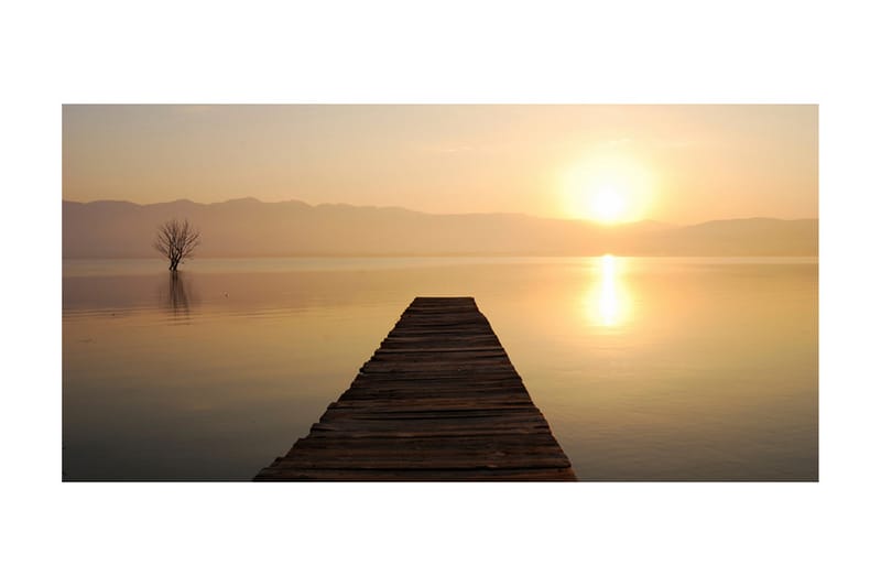 Canvastavle XXL Jetty Lake Sunset 550x270 - Artgeist sp. z o. o. - Boligtilbehør - Vægdekoration - Tapeter - Fototapeter