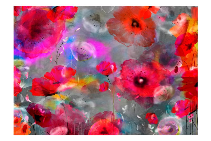 Canvastavle. Painted Poppies 250x175 - Artgeist sp. z o. o. - Boligtilbehør - Vægdekoration - Tapeter - Fototapeter