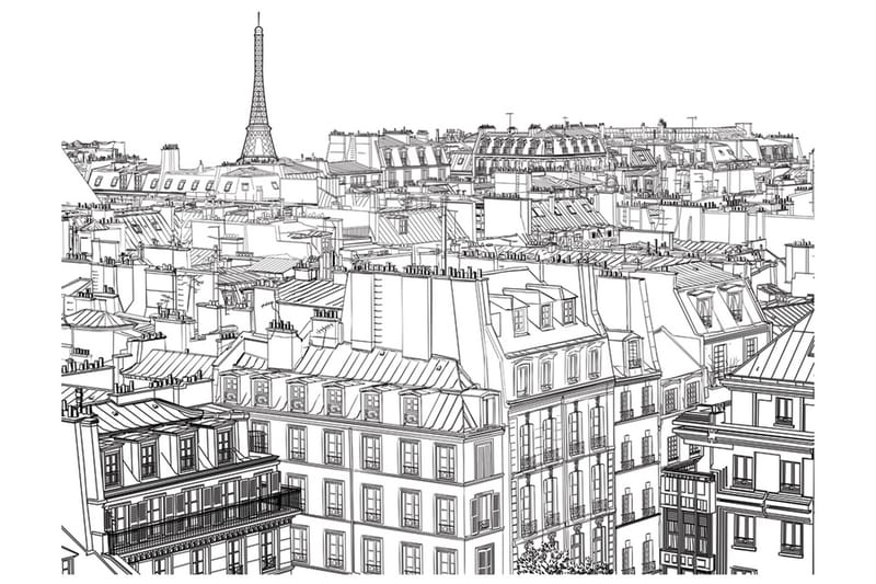 Canvastavle Parisian S Sketchbook 250x193 - Artgeist sp. z o. o. - Boligtilbehør - Vægdekoration - Tapeter - Fototapeter