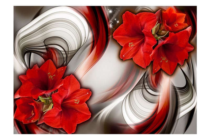 Fototapet Amaryllis Ballad Of The Red 300x210 - Artgeist sp. z o. o. - Boligtilbehør - Vægdekoration - Tapeter - Fototapeter