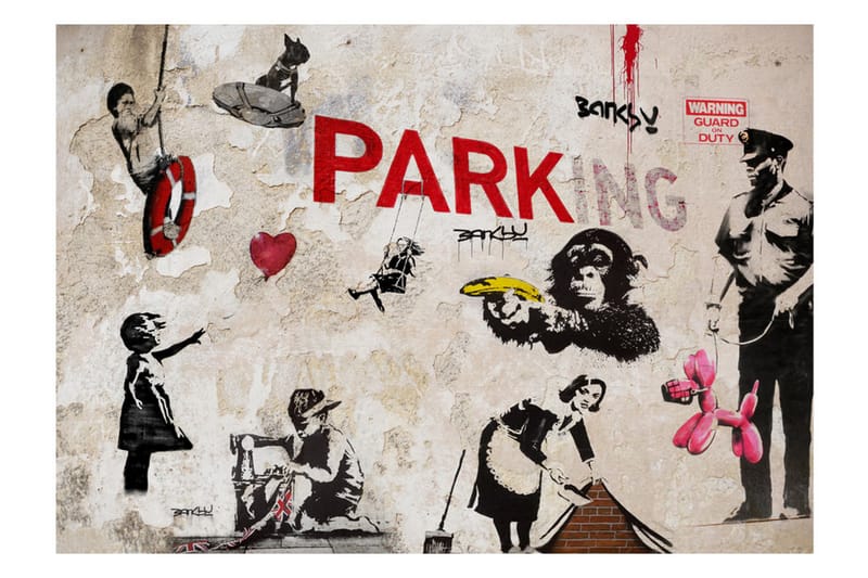 Fototapet Banksy Graffiti Collage 300x210 - Artgeist sp. z o. o. - Boligtilbehør - Vægdekoration - Tapeter - Fototapeter